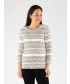 Pastel stripe Jumper Round neck with 3/4 sleeve