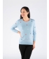 HEART EMBROIDERY 3/4 SLEEVE JUMPER AND ROUND NECK