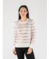 Multi Print Stripe Jumper Round Neck
