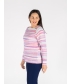 Pink Multi Stripe Jumper With Round Neck
