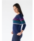 MULTI STRIPE JUMPER ROUND NECK 3/4 SLEEV
