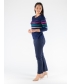 MULTI STRIPE JUMPER ROUND NECK 3/4 SLEEV