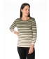GRADED STRIPE JUMPER ROUND NECK 3/4 SLEEVE