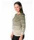 GRADED STRIPE JUMPER ROUND NECK 3/4 SLEEVE
