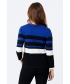 ROUND NECK 3/4 SLEEVE WIDE STRIPE JUMPER