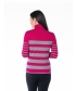 CERISE GREY ROLL NECK STRIPED JUMPER 3/4 SLEEVE