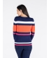 ROUND NECK 3/4 SLEEVE STRIPED JUMPER