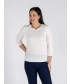 TEXTURED JUMPER WITH V NECK 3/4 SLEEVE