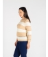 WIDE STRIPE ROUND NECK JUMPER 3/4 SLEEVE