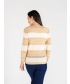 WIDE STRIPE ROUND NECK JUMPER 3/4 SLEEVE