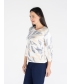 LEAF PRINT JUMPER ROUND NECK 3/4 SLEEVE