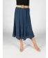 Crinkled Fabric Panelled Skirt With Belt- S30085