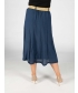 Crinkled Fabric Panelled Skirt With Belt- S30085