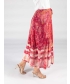 Red Pink Tie Dye Printed Skirt