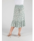 MINT PRINT FRONT BUTTON CRINKLE SKIRT  BOTTOM FRILL