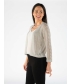 SILVER EDGE TO EGDE PATTERNED SHRUG WITH 3/4 SLEEVE