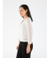 White edge to edge patterned shrug with 3/4 sleeve