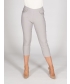 Silver 22 inch Leg Embroidered Pocket Cropped Trouser With Hotfix Hem