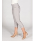 Silver 22 inch Leg Embroidered Pocket Cropped Trouser With Hotfix Hem