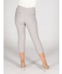 Silver 22 inch Leg Embroidered Pocket Cropped Trouser With Hotfix Hem