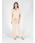 Beige wide leg trouser with elasticated weist
