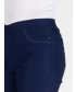 NAVY CROP 22 INCH TROUSER EMBR POCKET HEM DETAIL