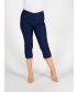 NAVY CROP 22 INCH TROUSER EMBR POCKET HEM DETAIL