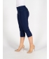 NAVY CROP 22 INCH TROUSER EMBR POCKET HEM DETAIL
