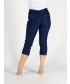NAVY CROP 22 INCH TROUSER EMBR POCKET HEM DETAIL