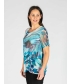 Round Neck Print layered Short Sleeve Top