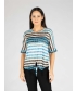 Stripe Burn Out Tie Front 
