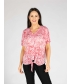 Leaf Print Burnout Button Front Top- TO30001
