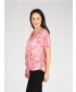 Leaf Print Burnout Button Front Top- TO30001