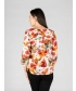 Floral print top V neck with pocket 3/4- TO30055