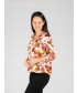 Floral print top V neck with pocket 3/4- TO30055