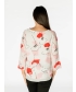 Leaf Print Layered Top Round Neck with 3/4 Sleeve