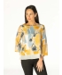 WATERCOLOUR PRINT LAYERED TOP ROUND NECK- TO30101