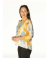 WATERCOLOUR PRINT LAYERED TOP ROUND NECK- TO30101