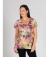Tropical print top round neck cap sleeve- TO30053