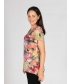 Tropical print top round neck cap sleeve- TO30053