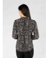 Black Colour Print top with button placket 3/4 sleeve