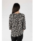 Brushstroke print top with tab and buttoN