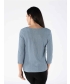 Blue Textured fabric top square neck with 3/4 sleeve
