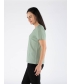 Textured fabric top round neck with short sleeve - LIME