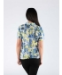 Blue Print With Collar Short Sleeve