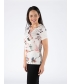 FLORAL PRINT PINEAPPLE TOP SHORT SLEEVE