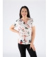 FLORAL PRINT PINEAPPLE TOP SHORT SLEEVE
