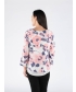 FLOWER PRINT LAYERED TOP ROUND NECK 3/4 SLEEVE