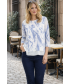 WHITE BLUE Watercolor waves layered top with round