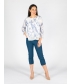 WHITE BLUE Watercolor waves layered top with round